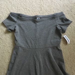 old navy gray off the shoulder dress womens XS